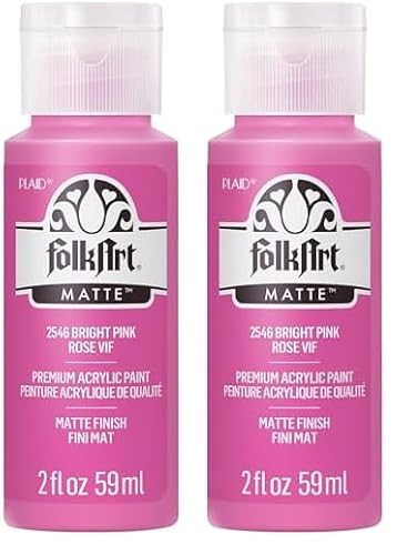 FolkArt Acrylic Paint in Assorted Colors (2 oz), 2546, Bright Pink (Pack of 2) | Amazon (US)