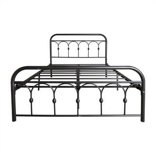 Kahomvis 77.8 in. Black Full Size Classical Bed Frame with Headboard and Footboard Heavy Duty Metal  | The Home Depot