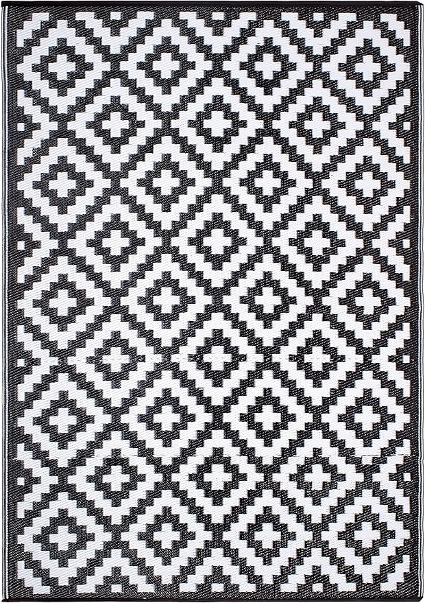 FH Home Outdoor Rug - Waterproof, Fade Resistant, Reversible - Premium Recycled Plastic - Geometr... | Amazon (US)