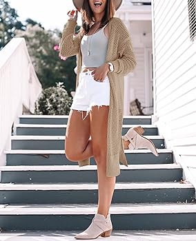 Misassy Womens Open Front Knit Sheer Cardigans Summer Boho Lightweight Long Sleeve Kimono Long Sw... | Amazon (US)