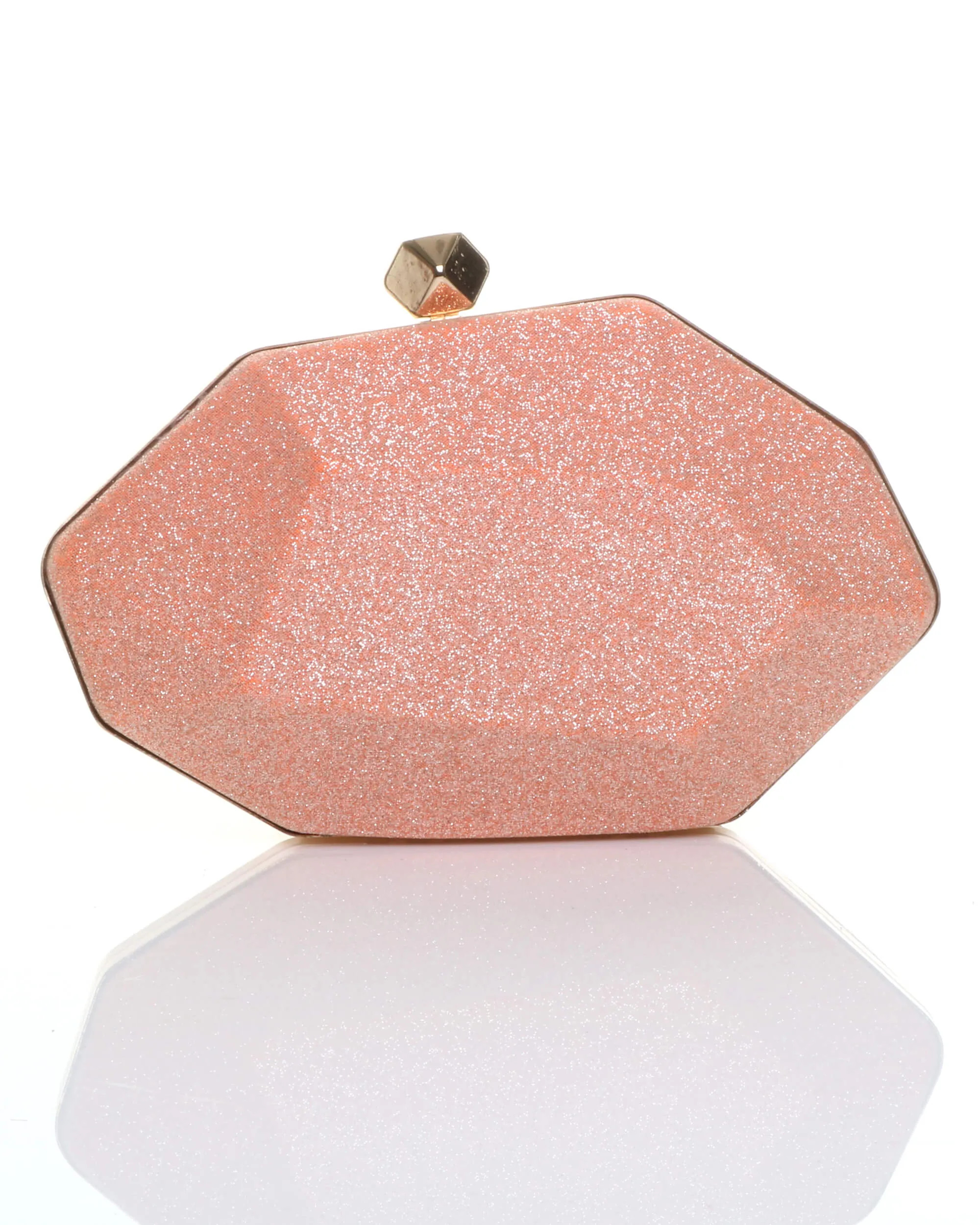 Coral AJVANI Geometric Glitter Party Clutch Shoulder Handbag Bag | Boohoo | Boohoo.com (UK & IE)