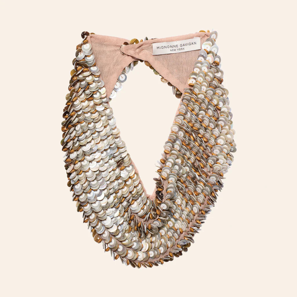 Willow Scarf Necklace Sand Gold | Mignonne Gavigan