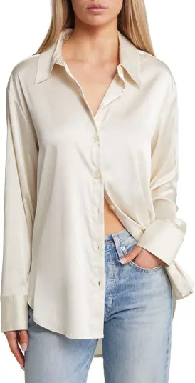 Satin Button-Up Shirt | Nordstrom