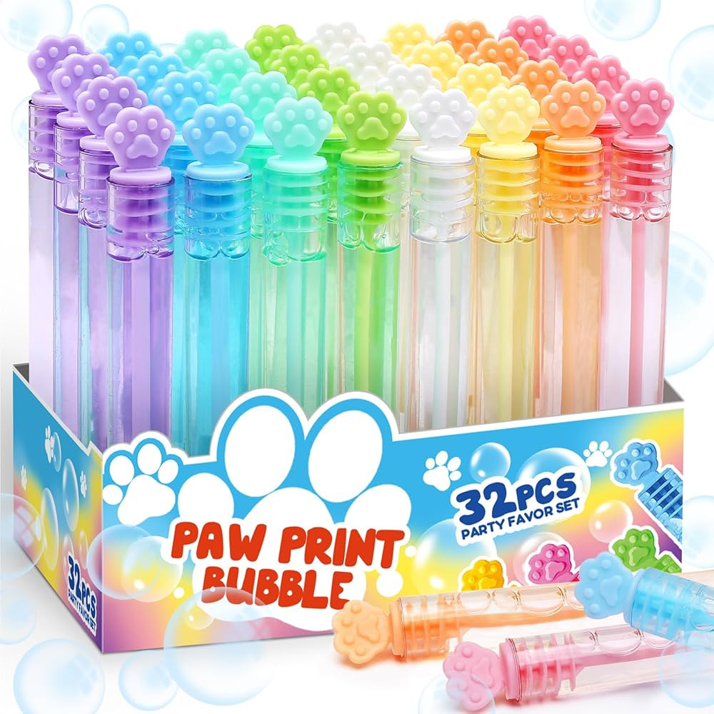 Paw Print Mini Bubble Wands, Cat Party Supplies, Puppy Dog Birthday Decoration, Party Favors for ... | Amazon (US)