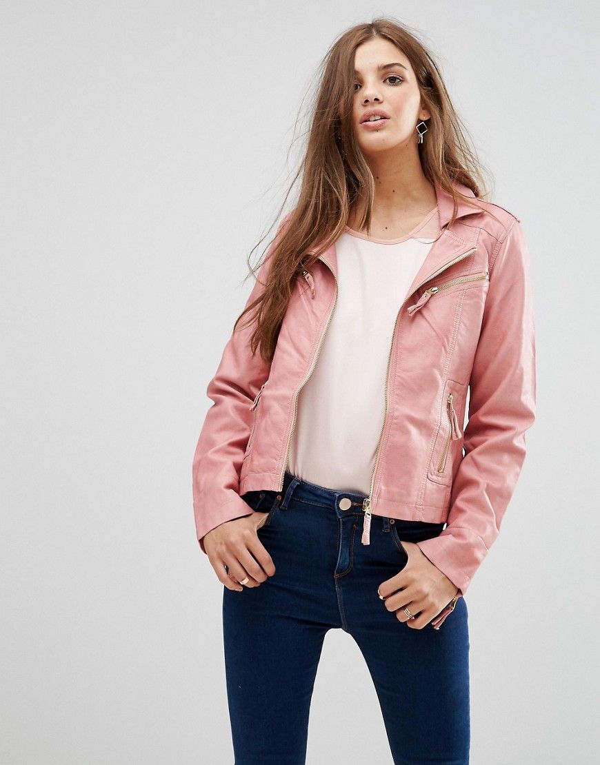 Lavand Pink Faux Leather Jacket - Pink | ASOS US