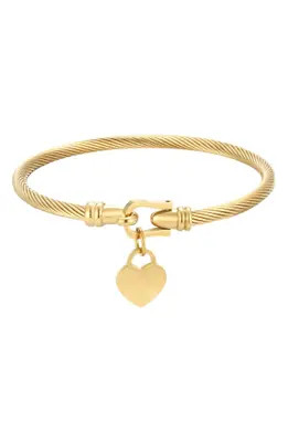 Adornia Heart Charm Cable Twist Bracelet in Gold at Nordstrom Rack | Nordstrom Rack
