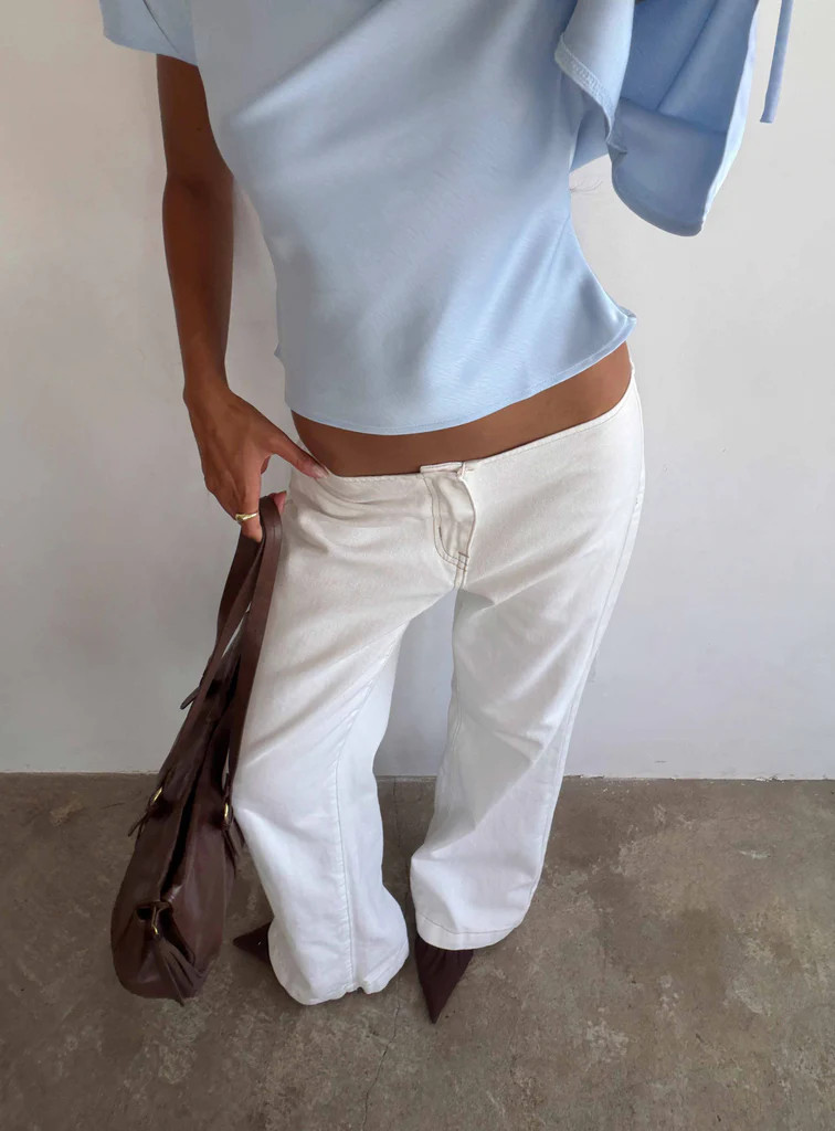 Buenos No Waist Low Rise Straight Leg Jeans White | Princess Polly US