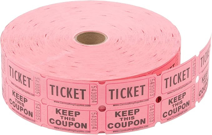 Raffle Ticket: Pink Double Roll of 2000 Tickets (Pink) | Amazon (US)