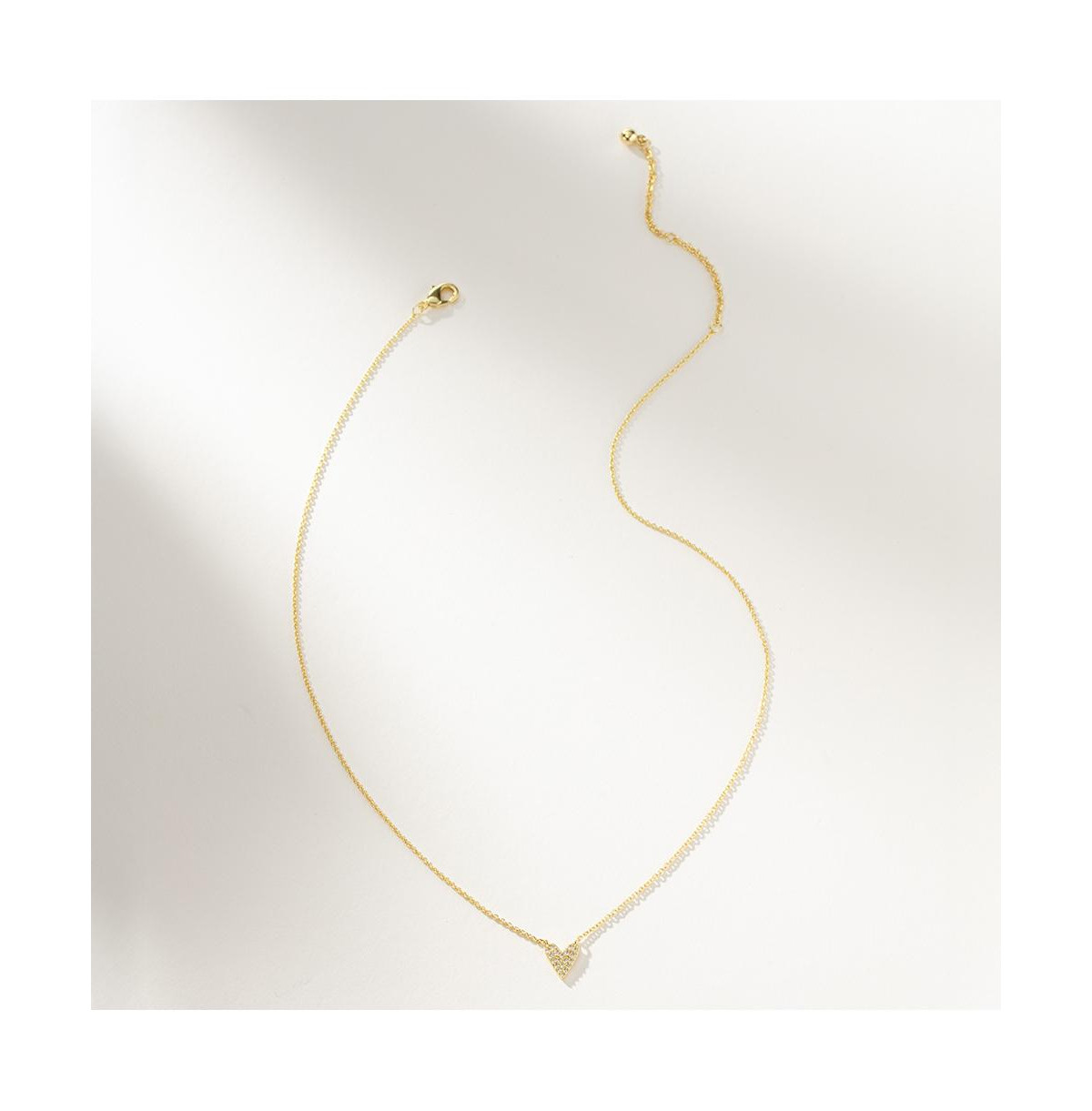 14K Gold-Plated Full Heart Necklace, 14"-16" - Gold | Macy's