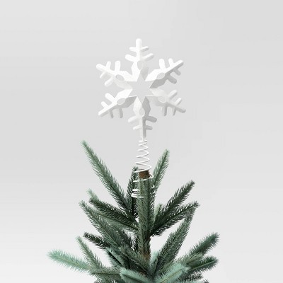 14" Metal Snowflake Christmas Tree Topper White - Wondershop™: Traditional Indoor Decor: Traditional Indoor Decor | Target