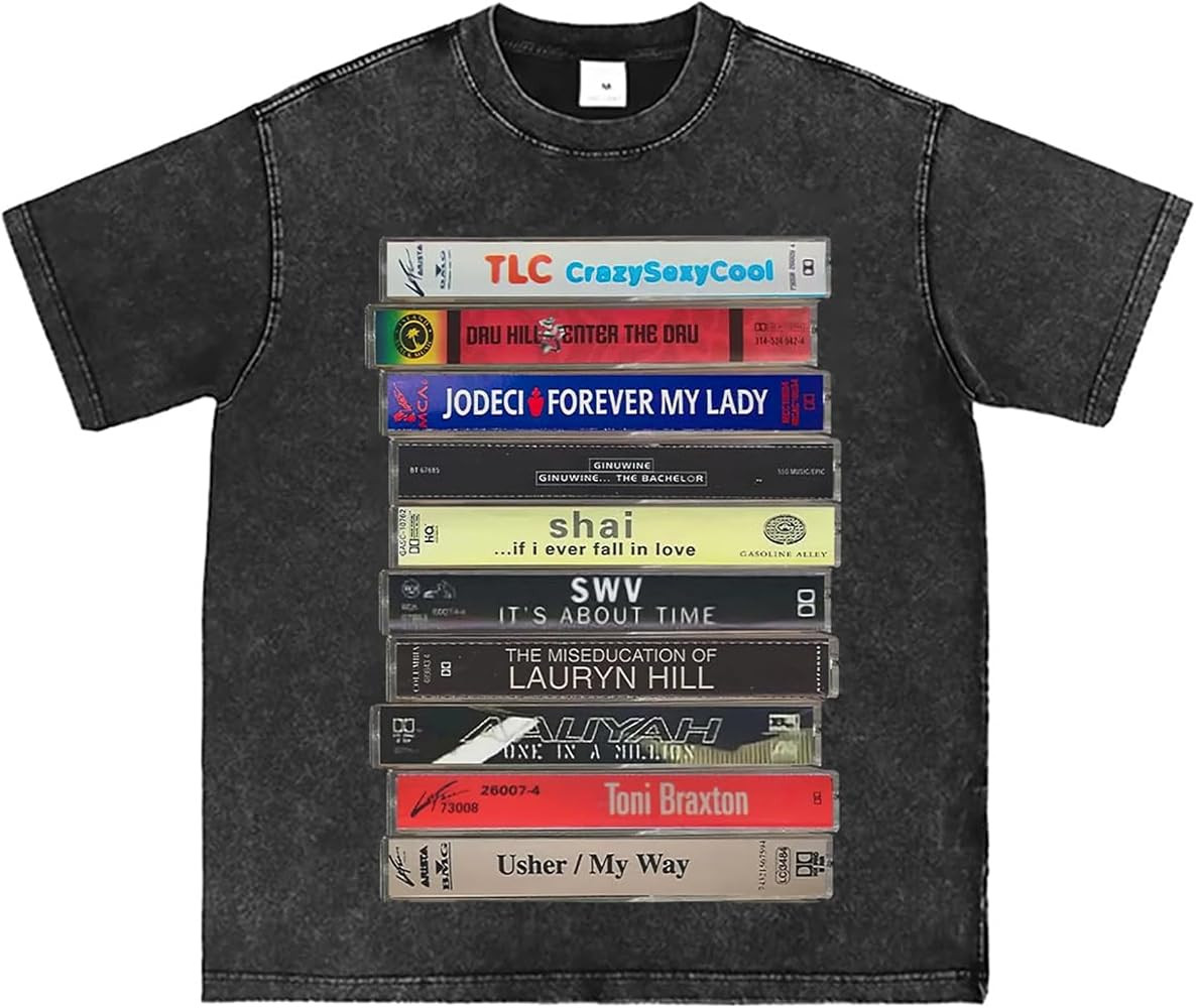 Vintage 90s R&B Cassette Tape T-Shirt Music Graphic Unisex Tee | Amazon (US)