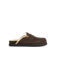 Dune London Goldy Faux Shearling Lined Backless Suede Loafers - Brown | Very (UK)