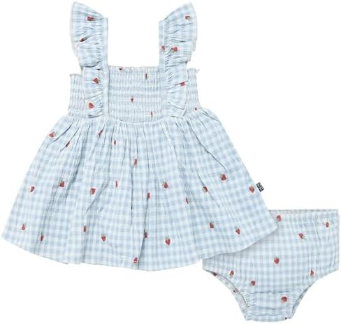 Modern Moments by Gerber Baby Girls' 2-piece Ruffle Sleeve Dress W/Smocking & Diaper Cover Set | Amazon (US)