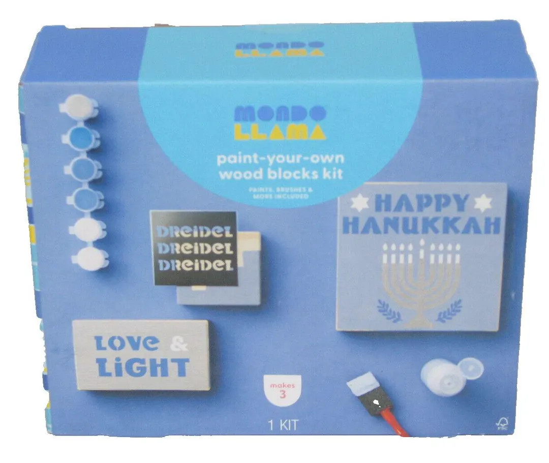 Mondo Llama Hanukkah Paint-your-own Wood Blocks Kit Dreidel Menorah NEW - Etsy | Etsy (US)