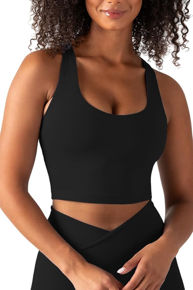 YITTY Active Sports Bra Tank, Tank Top for Women with Built-in Bra, Racerback, Removable Cups, Low-Impact Yoga and Gym | Amazon (US)