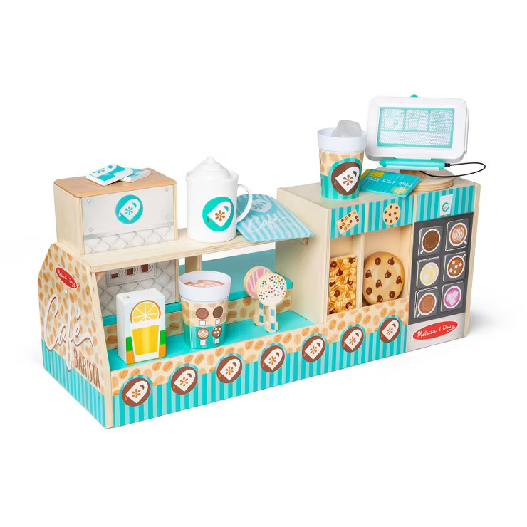 Melissa & Doug Wooden Café Barista Coffee Shop (35pc) | Target