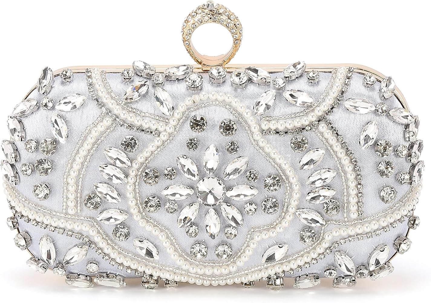 Evening Bags Clutch Purses for Women Formal, Beaded Clutch Rhinestone Handbags Shoulder Bag with ... | Amazon (US)