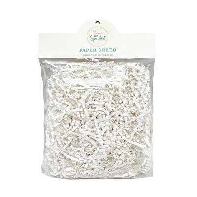 Bows And Sparkles 1.5oz Paper Shred Filler White | Target