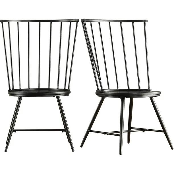 Weston Home Chelsea Dining Chair, Set of 2, Black - Walmart.com | Walmart (US)
