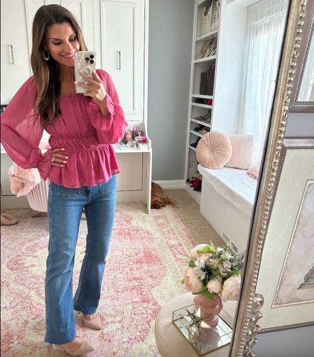 Casual spring look - Use code CANDACE10 to save 10% off my top. Everything is true to size. Wearing a small in the top and 4/27 in the jeans.

#LTKunder50 #LTKunder100