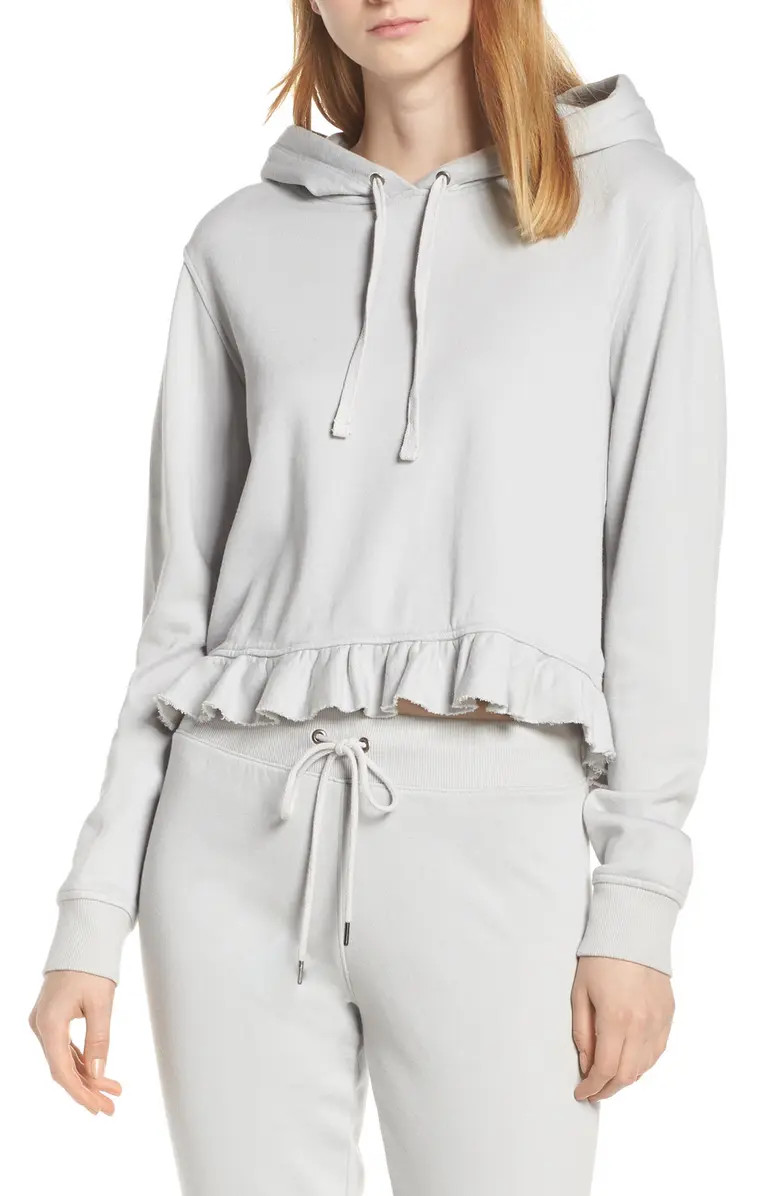 Ruffle Hem Crop Hoodie | Nordstrom
