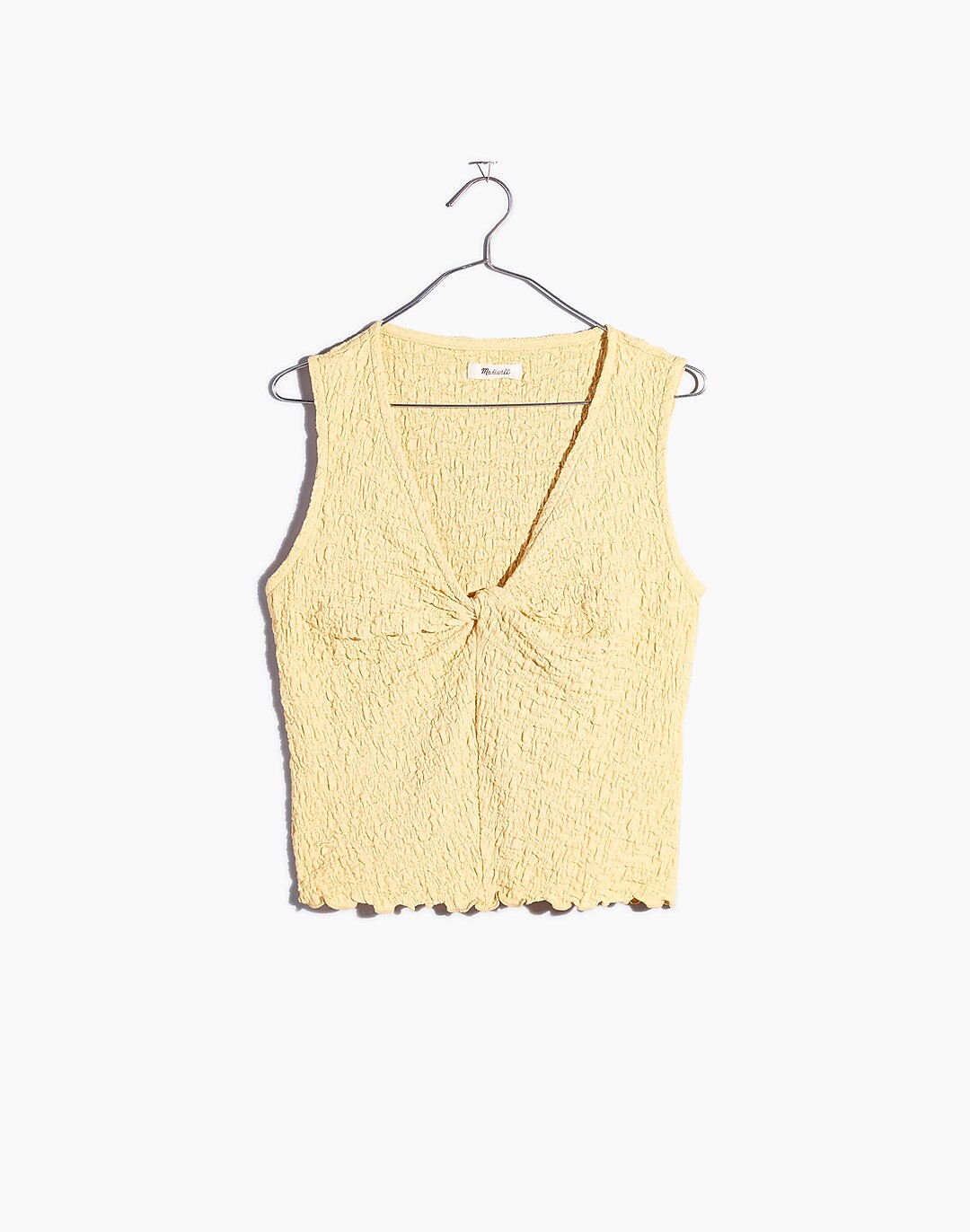 Popcorn-Knit Twist-Front Sleeveless Top | Madewell