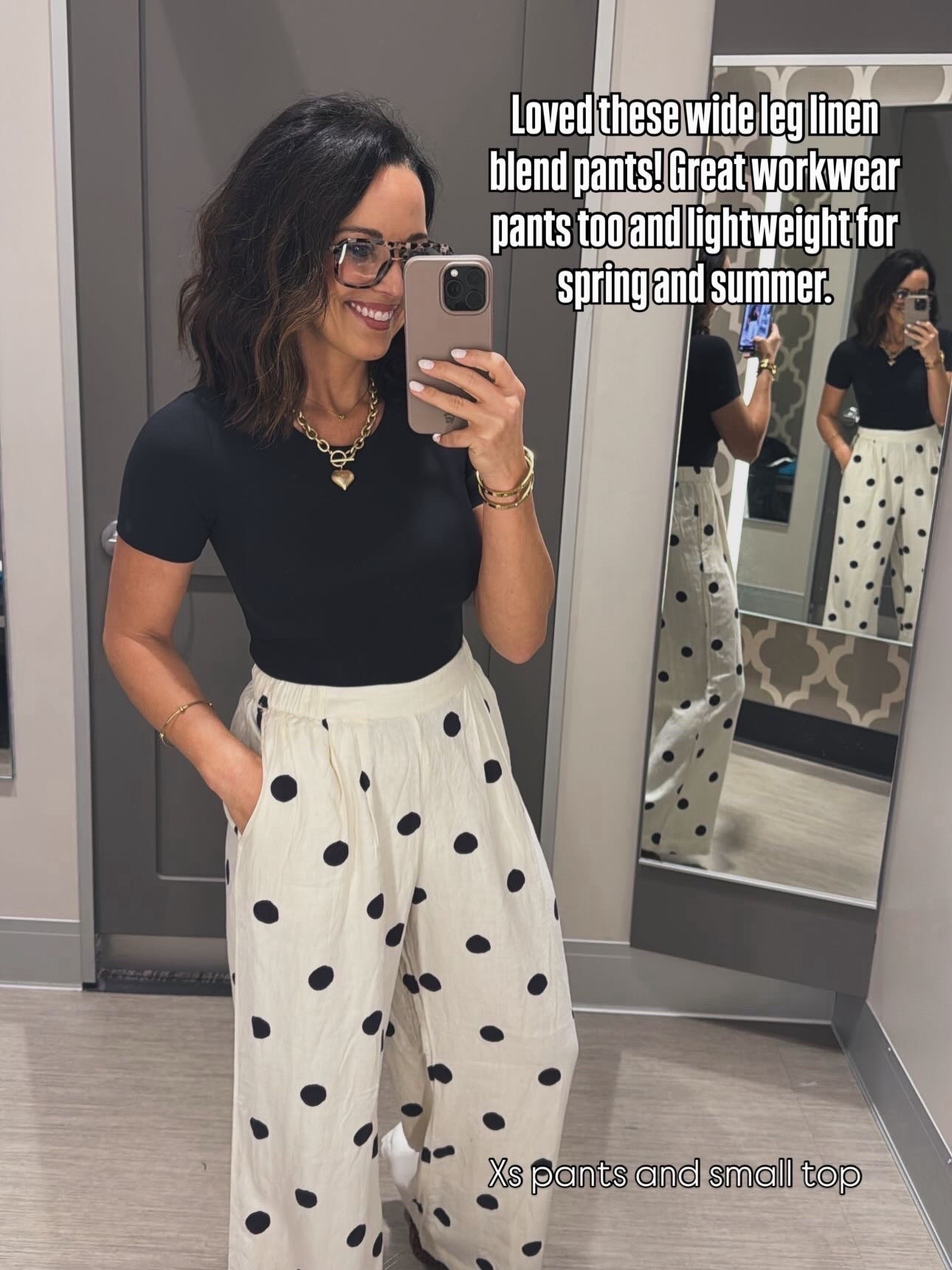 okay wait these linen pants are actually so good… lightweight, breathable, and still look so put together even for work

target linen pants xs, polka dot linen pants, wide leg linen pants, black tee outfit, casual summer outfit, affordable outfit, workwear

#targetstyle #ltkunder50 #linenpants #summeroutfit #casualstyle #affordablefashion