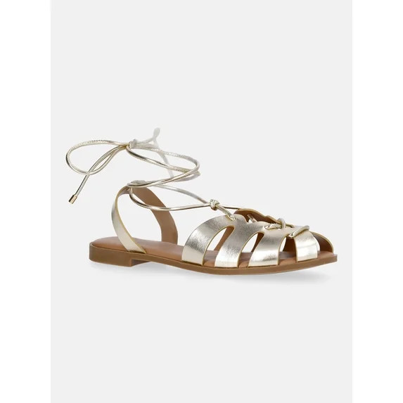 No Boundaries Women's Fisherman Ghillie Flat Sandals | Walmart (US)