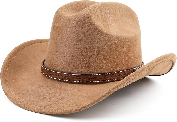 Western Cowboy Hat for Women Men Small Short Wide Brim Beach Cowgirls Cattleman Cowboys Hats | Amazon (US)