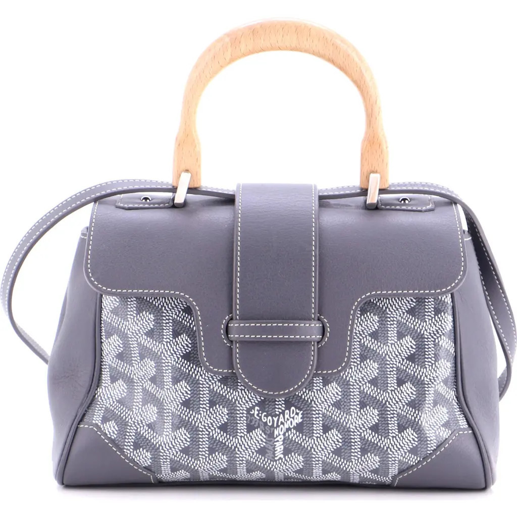 Pre-Owned Goyard Saigon Top Handle Bag Coated Canvas with Leather Mini in Grey at Nordstrom, Size X-Small | Nordstrom