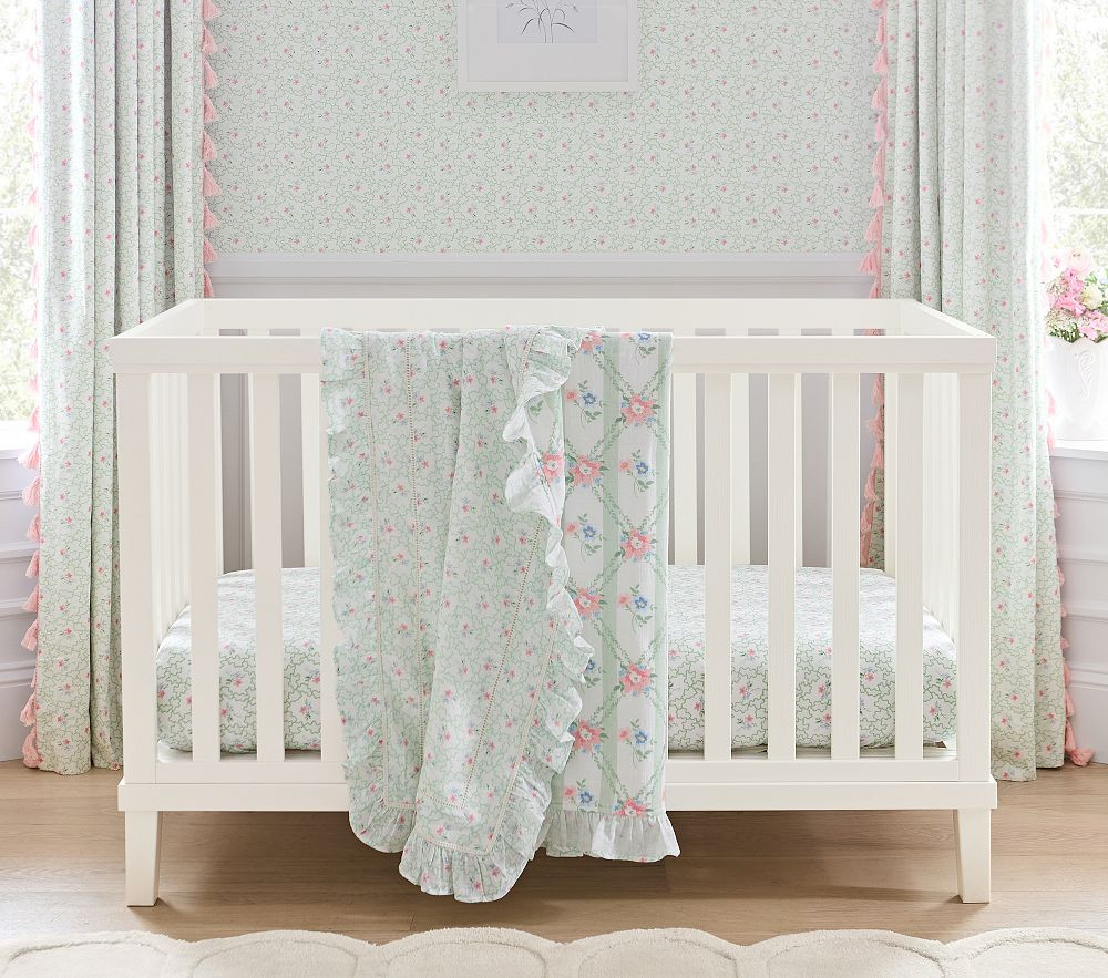 Hill House Home Clematis Scallop Floral Baby Bedding Set | Pottery Barn Kids