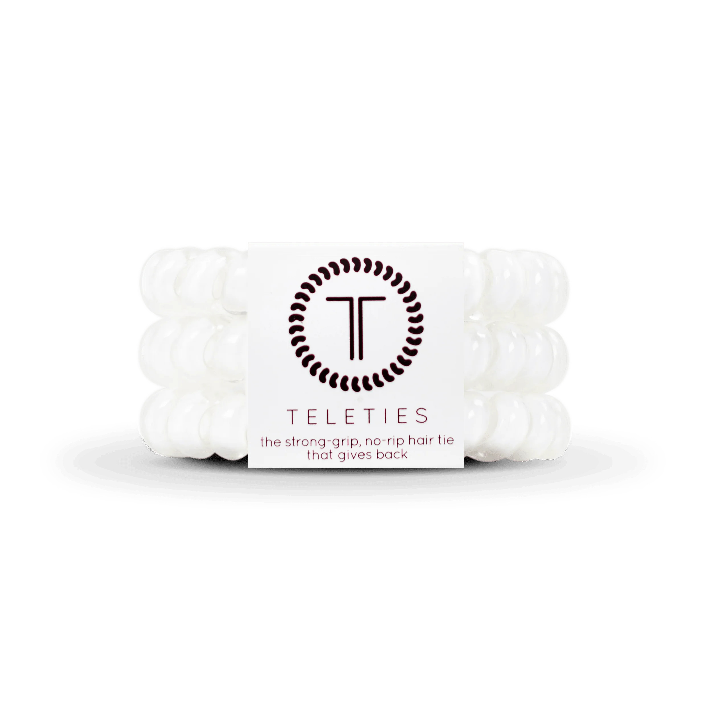 TELETIES Large Hair Ties, Coconut White | TELETIES