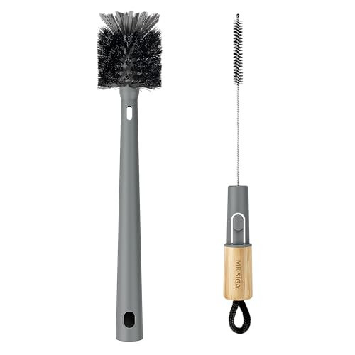 MR.SIGA Water Bottle Brush and Straw Cleaner Brush with Long Handle, Gray | Amazon (US)