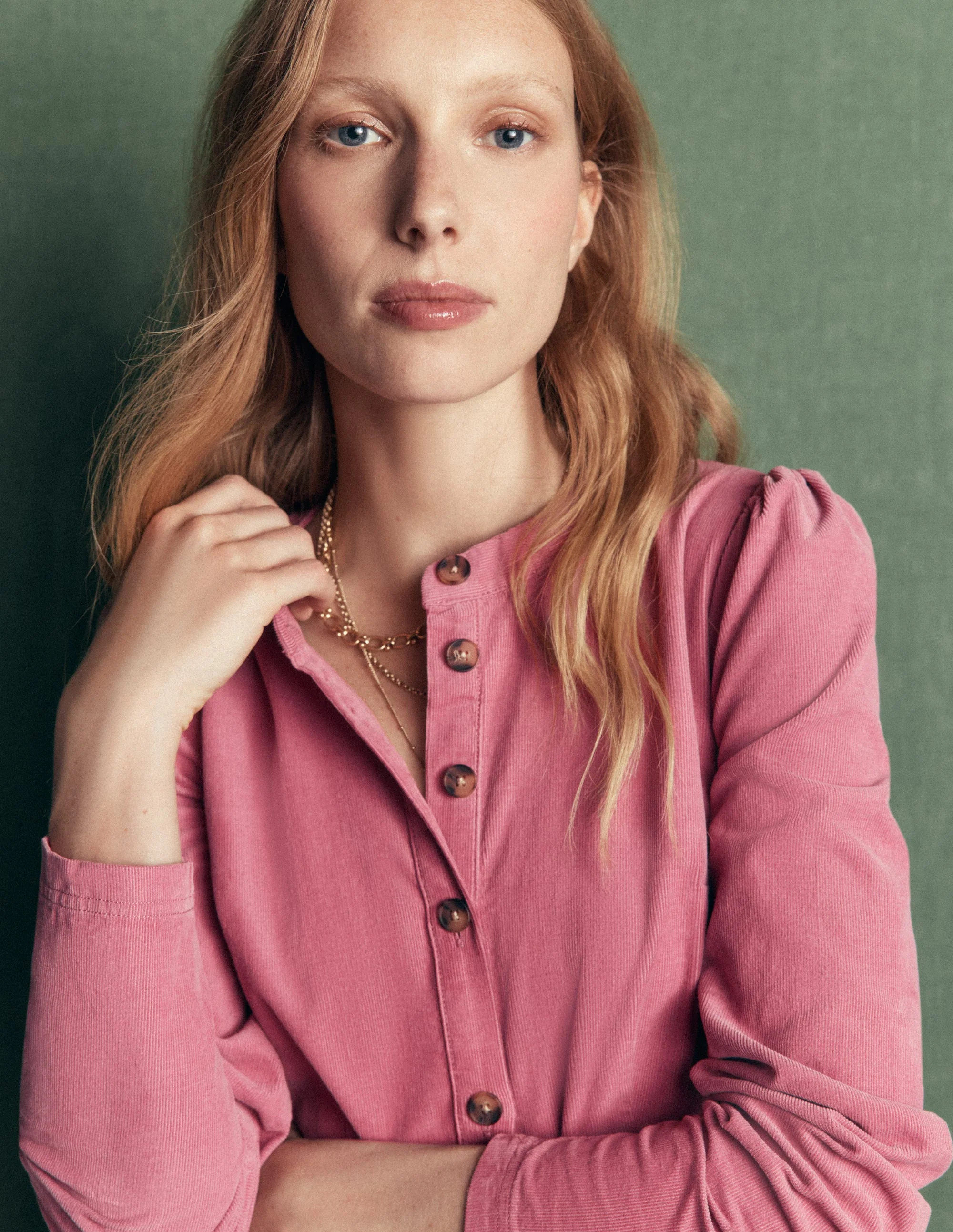 Louise Cord Midi Shirt Dress-Storm Blue | Boden (US)