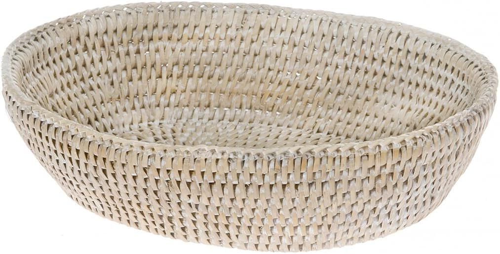 KOUBOO 1020035 La Jolla Rattan Bread Bowl, 9.5" x 8" x 2.5", White Wash | Amazon (US)