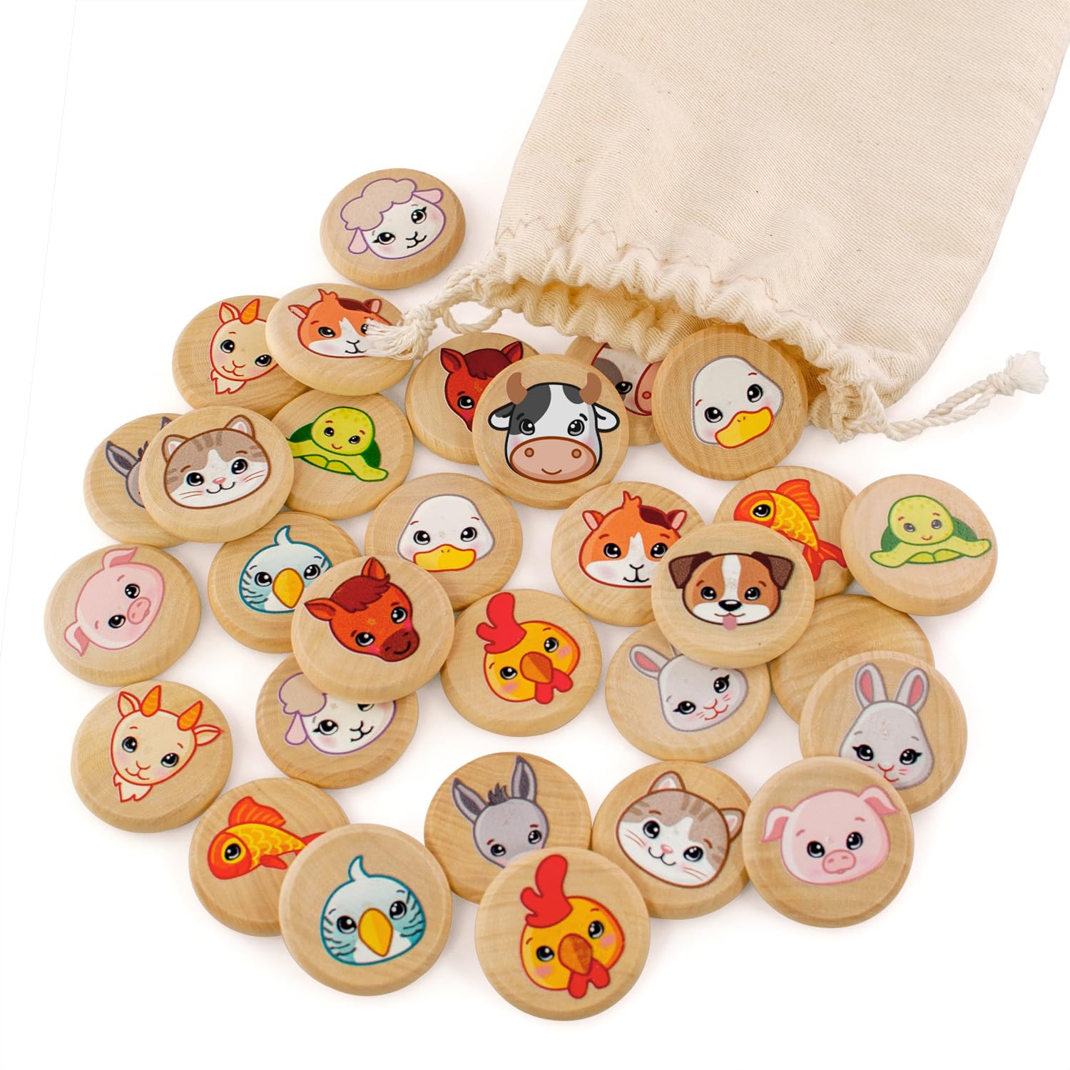 Ulanik Domestic Animals Matching Memory Game for Toddlers Age 3 + Year Old Preschool Wooden Board... | Amazon (US)