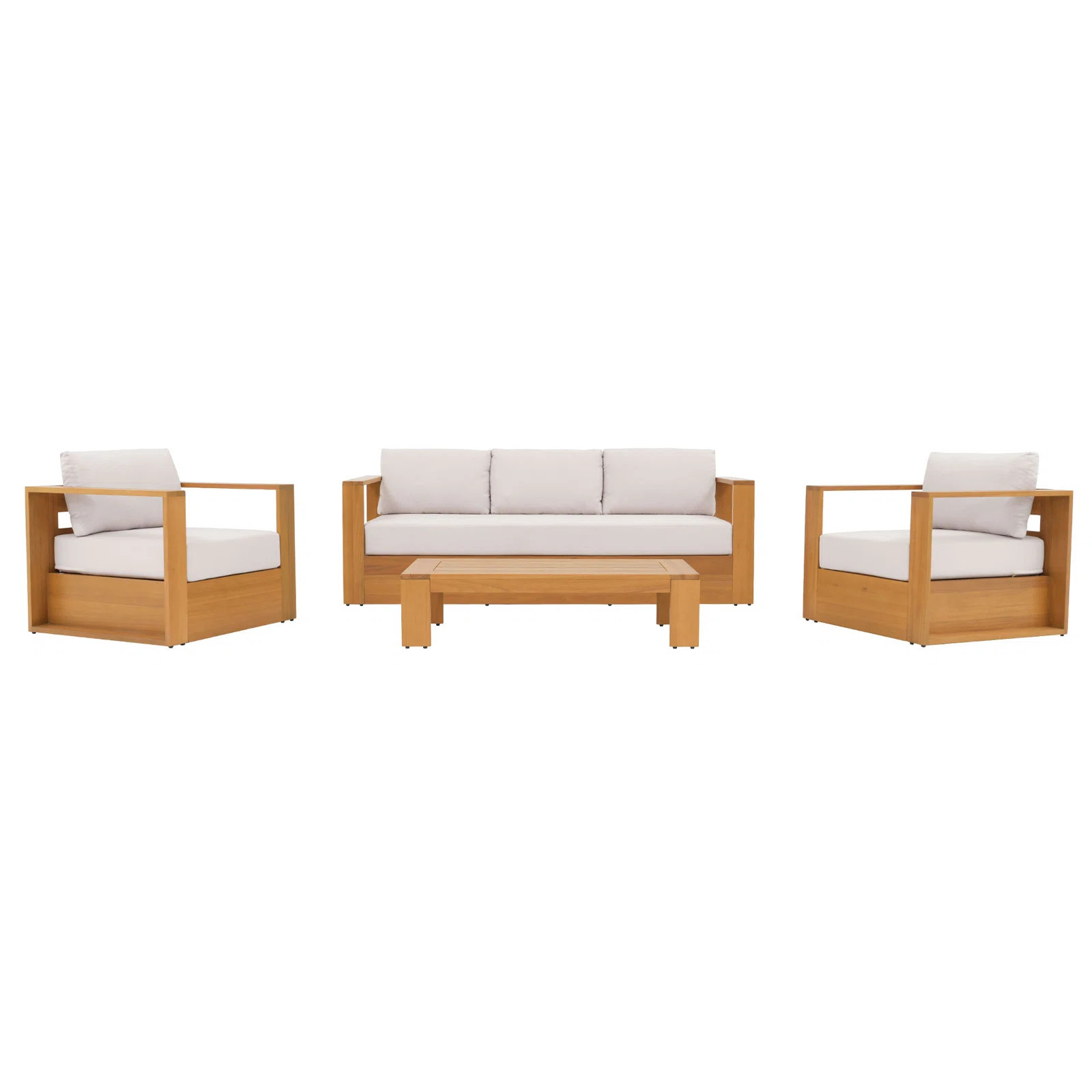 Emmett Eucalyptus Outdoor 4 Piece Lounge Set | AllModern
