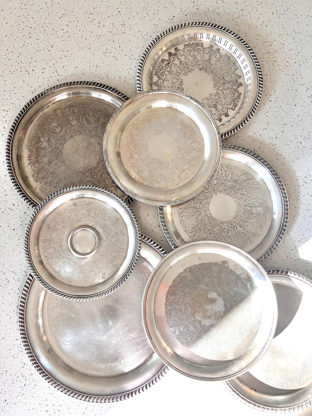 Assorted Vintage Silver-plated Trays - Etsy | Etsy (US)