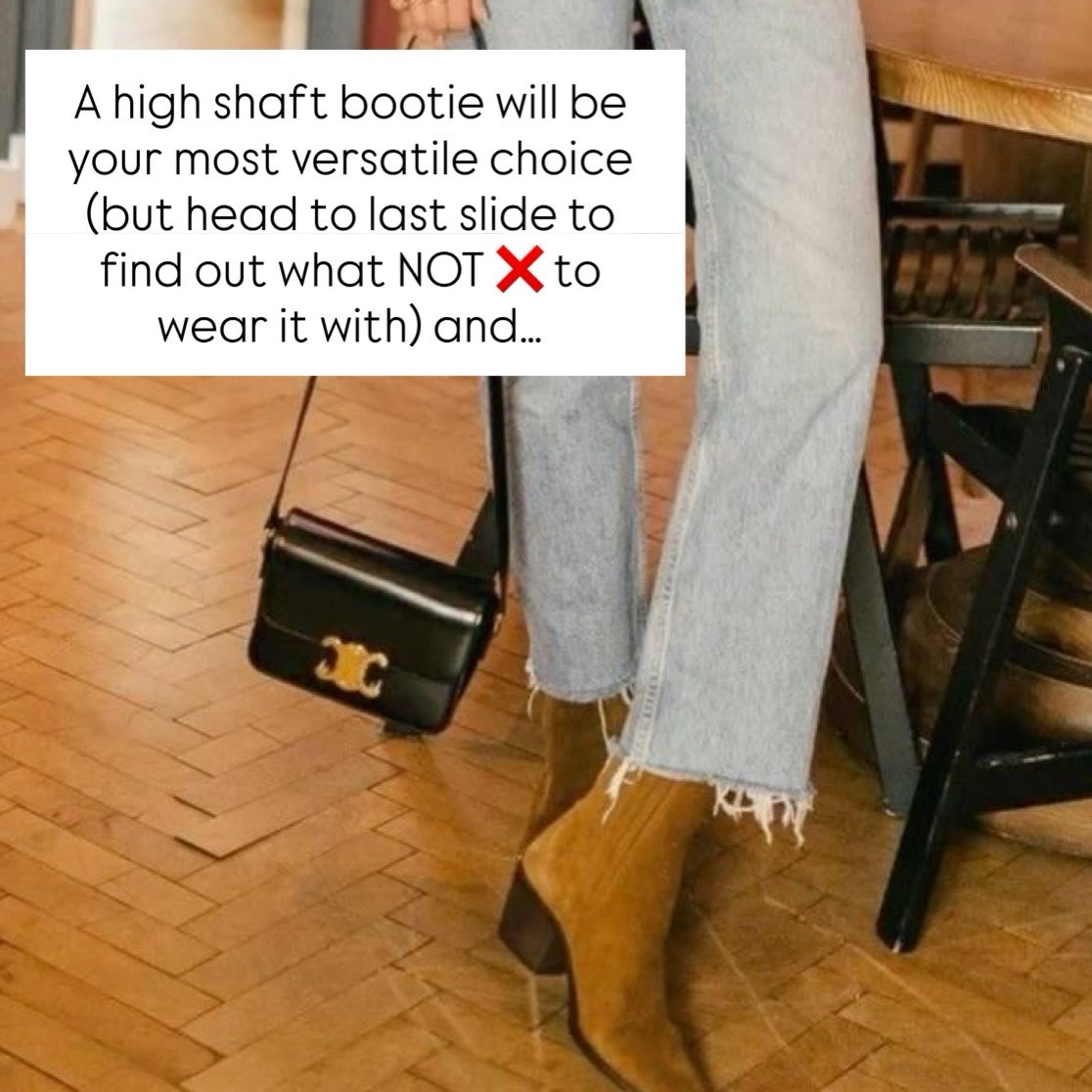 A bootie with  a higher shaft will be the most versatile boot in winter 2025. It’s because this style can be paired with most any Jean and pant type (except the style noted on the last slide) hint rhymes with “Pinny” wink wink. 

These perfect booties plus some other low heeled options are on major sale right now! Load up! 

.
.
High shaft bootie | modern boot for women over 40 | best shoes for winter | best boots for cropped jeans | best boot for stylish outfits | boots for women 

#LTKSaleAlert #LTKOver40 #LTKCyberWeek