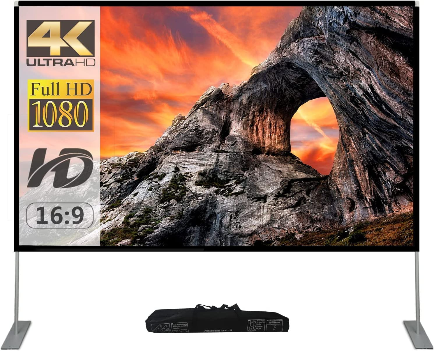 Outdoor Projector Screen with Stand 100 Inch: Portable Projection Screen for Outside Theater Home... | Amazon (US)