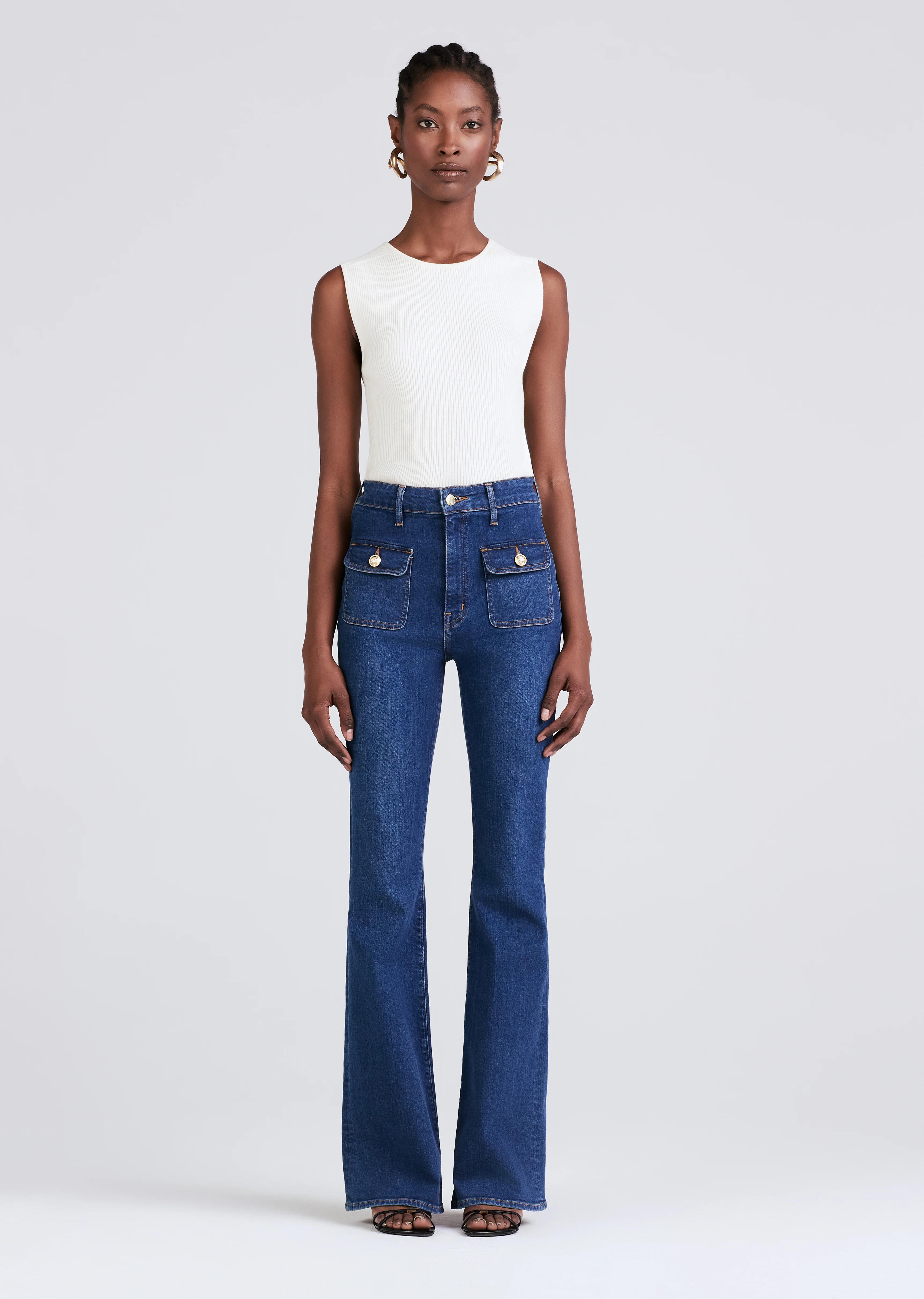 Crosby Patch Pocket Flare Jeans | Derek Lam 10 Crosby | Derek Lam