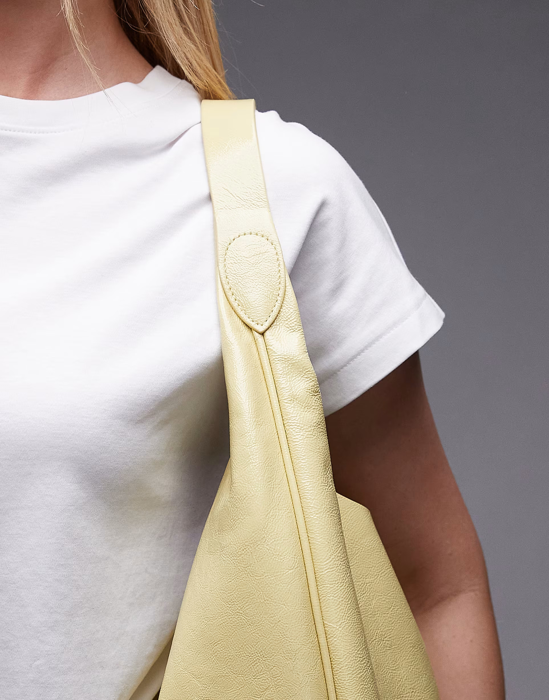 & Other Stories large real patent leather tote bag in buttermilk yellow | ASOS (Global)