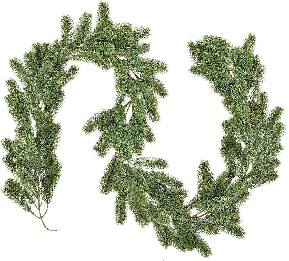 Amazon.com: Artiflr 6Ft Christmas Garland, Artificial Pine Garland Holiday Decor for Outdoor or I... | Amazon (US)