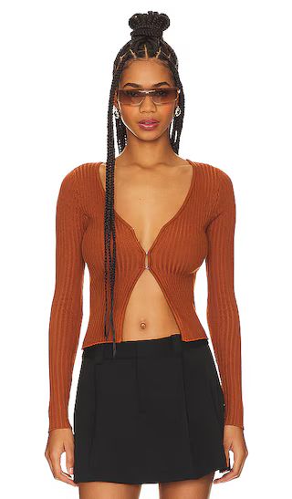 Sierra Knit Top in Brown | Revolve Clothing (Global)