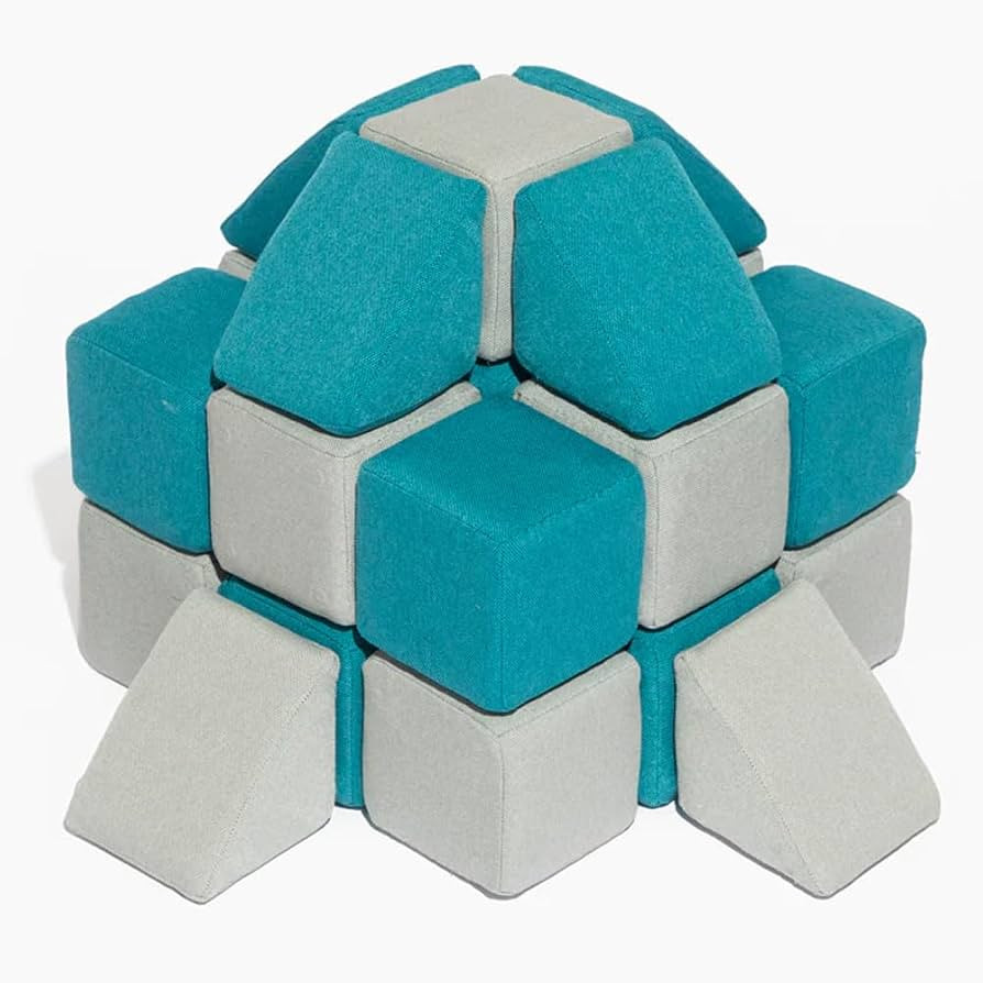 Freshly Picked MagnetBlox Magnetic Construction Blocks for Kids, Standard Set, Blue Gray | Amazon (US)