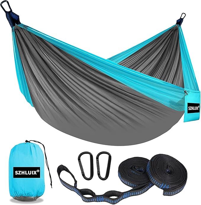 SZHLUX Camping Hammock Double & Single Portable Hammocks with 2 Tree Straps, Great for Hiking,Bac... | Amazon (US)