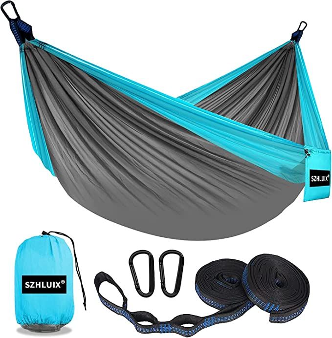 SZHLUX Camping Hammock Double & Single Portable Hammocks with 2 Tree Straps, Great for Hiking,Bac... | Amazon (US)