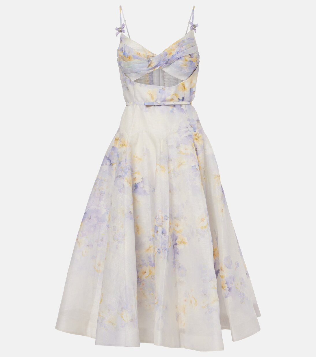 Midikleid aus Leinen und Seide | Mytheresa (DACH)