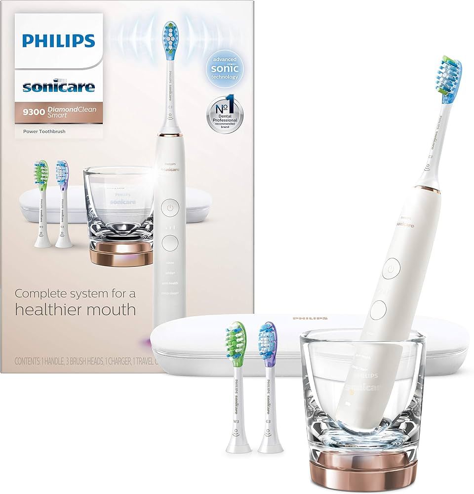 Philips Sonicare DiamondClean Smart 9300 Rechargeable Electric Power Toothbrush, Rose Gold, HX990... | Amazon (US)