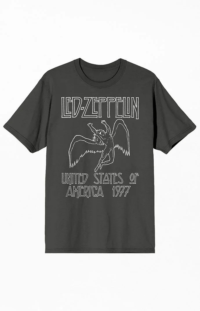 Men's Led Zeppelin United States of America T-Shirt in Charcoal - Size Large | PacSun